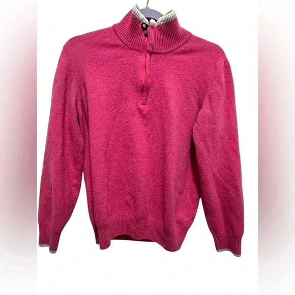 Gran Sasso Wool and Cashmere Quarter Zip Sweater Size Small EUC - Picture 1 of 4